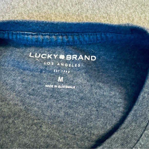 Lucky Brand LA 4-Leaf Clover Shirt Blue size Medium - Picture 5 of 6